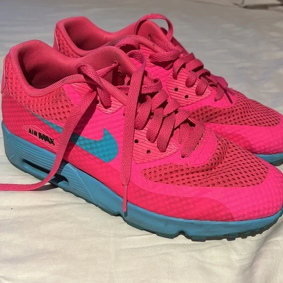 Nike air max hot pink and bright blue size 7 y - Picture 5 of 6